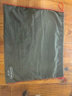 COACH Brown Dust Bag with Red Trim